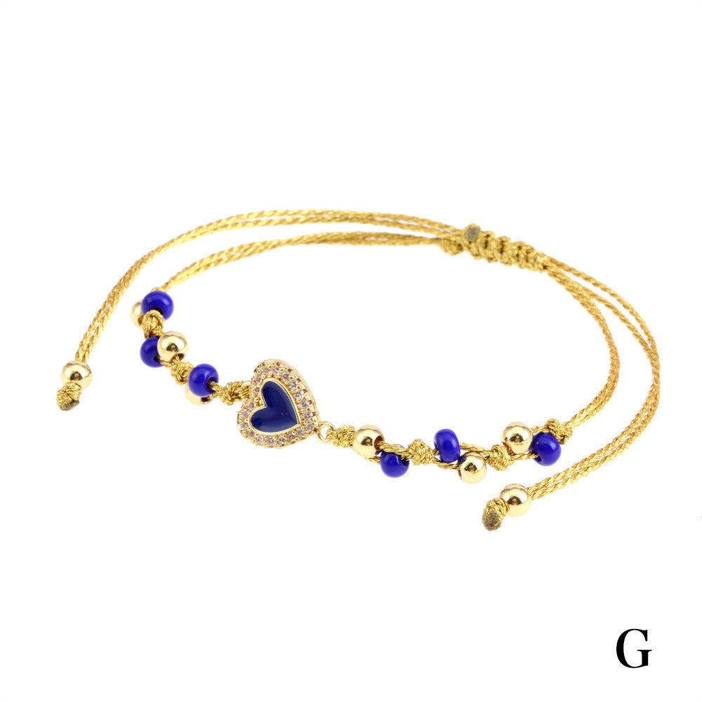 Pulseras De Cuentas De Cristal De Corazón De Joyería Al Por Mayor